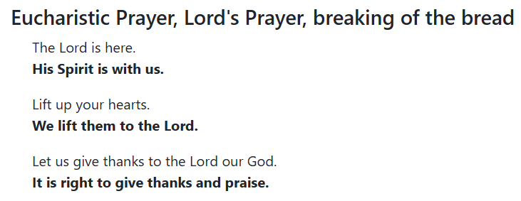 Snippet from service plan