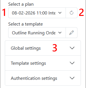 The controls to select a plan